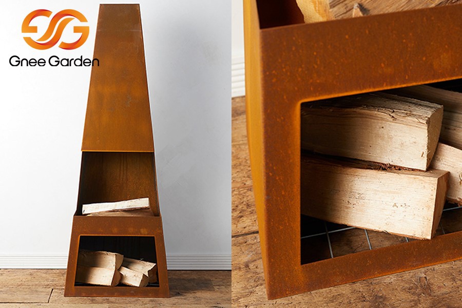 Corten Steel wood burning fireplace outdoor Corten Steel wood burning fireplace outdoor