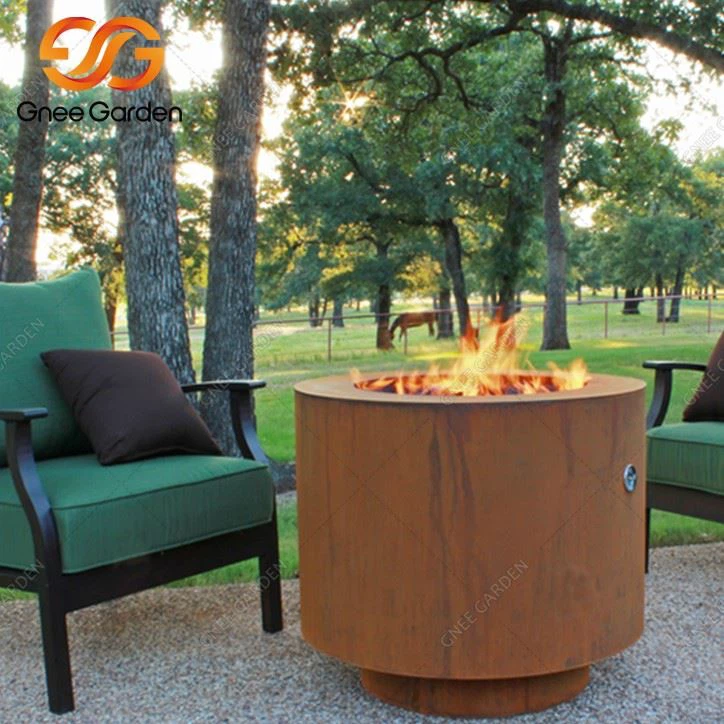 Weathering Steel Round Bowl Fire Pit3