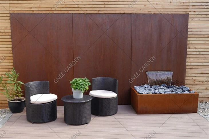 Corten Steel Round Garden Water