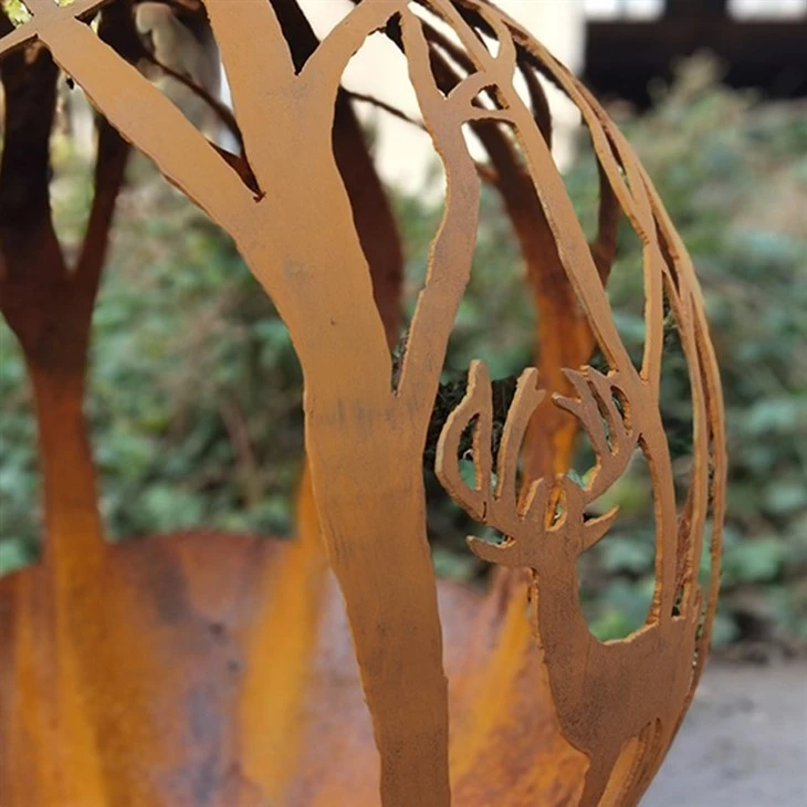 Customize Size Corten Steel Garden Laser Cutting Bowl Pits Outdoor Camping