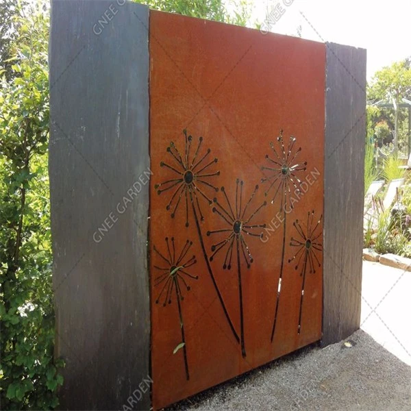 Garden Folding Metal Corten Steel Curtain Wall Screen Support Customization