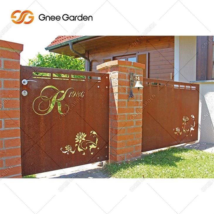 Outdoor Garden Corten Steel Gate Fence Door