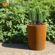 Μοντέρνο στιλ European Style Corten Steel Flower Pot For Park Project