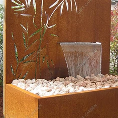 Το νερό εξωτερικού χώρου διαθέτει Corten Steel Free Standing Waterfall Wall