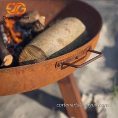 Weathering Steel Modern Wood Burning Fire Pit