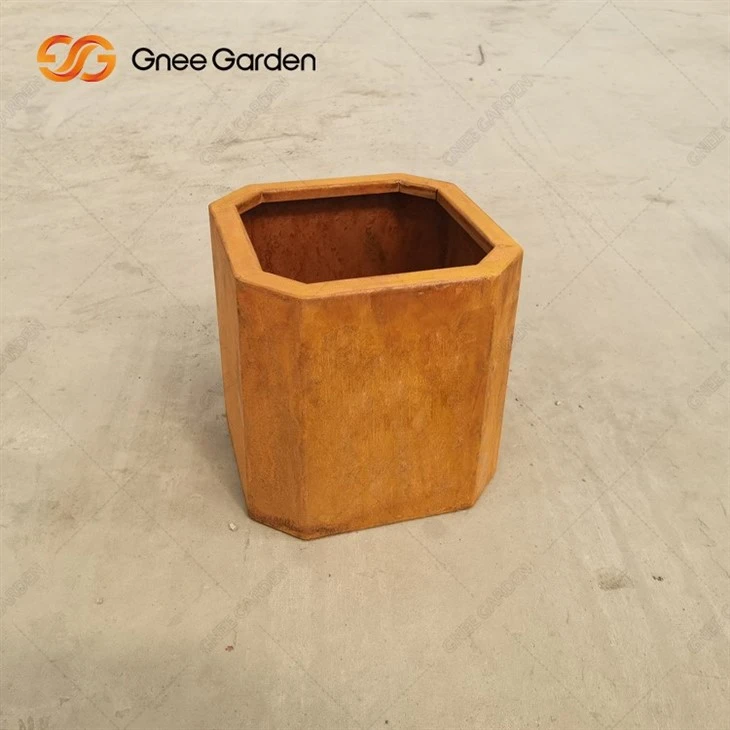 Unique Shape Corten Steel Garden Use Flower Pot