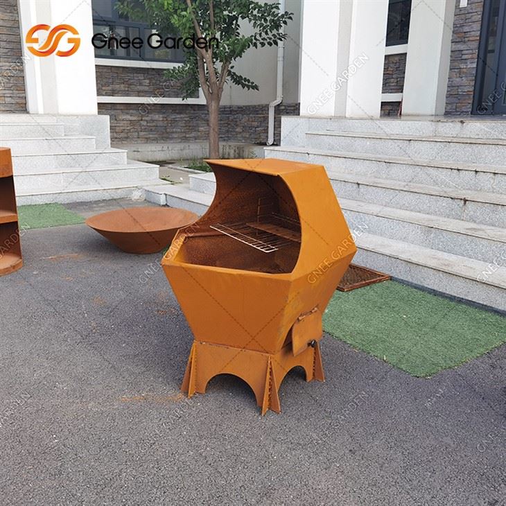 Μπάρμπεκιου με ξύλα Μπάρμπεκιου Plancha Grill Acier Corten Steel